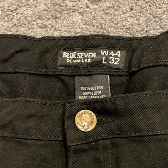 Men’s Blue Seven Denim Lab Black Casual Jeans 44x32 - Picture 3 of 5